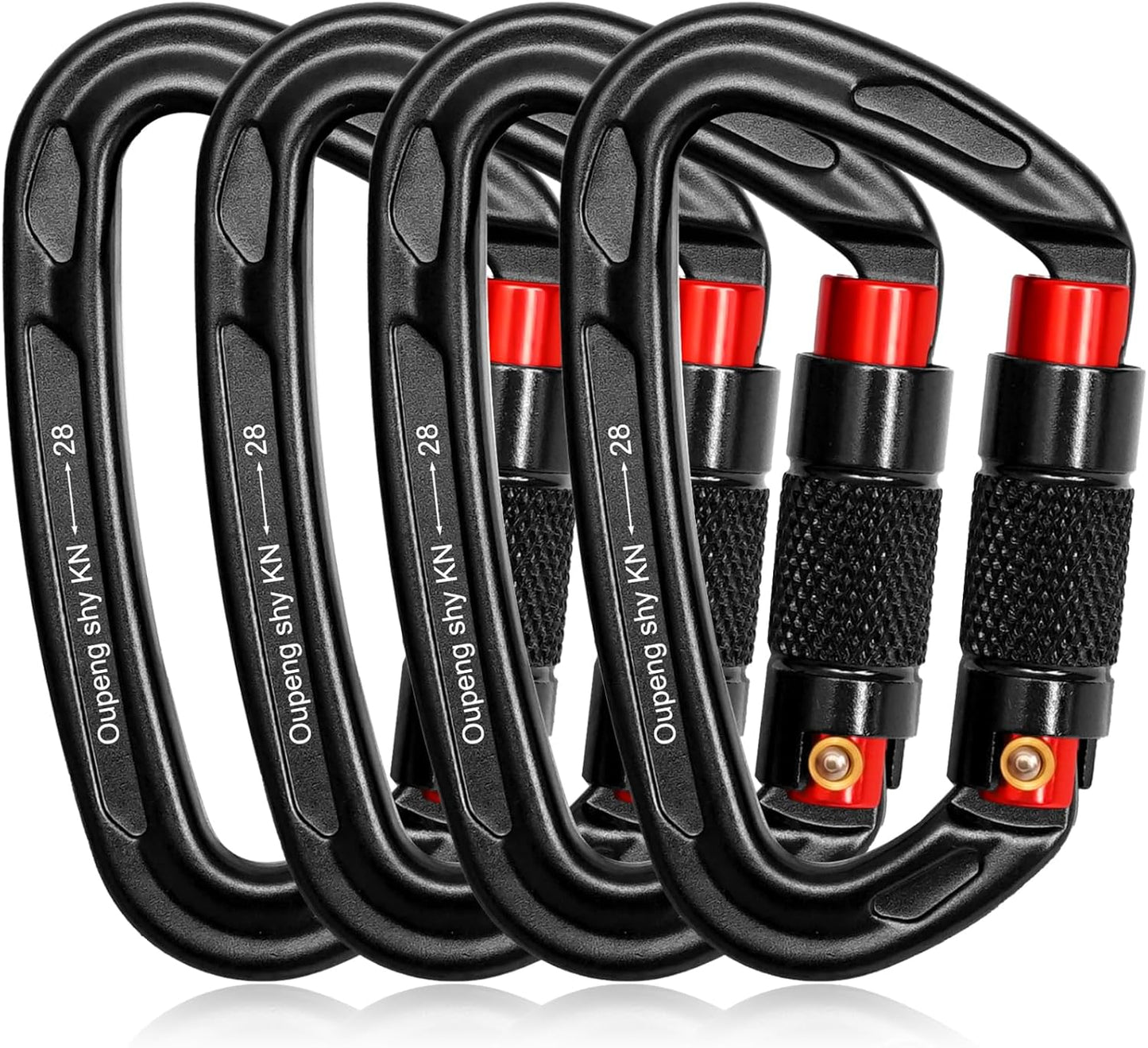 Auto Locking Carabiner Clips - 28KN (6172Lbs) Heavy Duty Caribeaners ,4PCS Large Carabiner Clip for Keychains,Hammock,Camping, Gym, Hiking, Outdoor ,Dog Leash