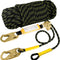 Rope Harness Safety Lanyard：25Ft Vertical Roofing Rope with Grab Snap Hooks Shock Absorber - Fall Protection Tree Climbing Line Kit Heavy Duty Roof Safety Equipment ANSI CE